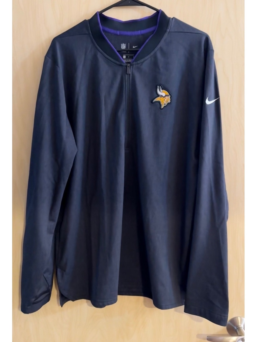 Nike NFL on field Minnesota Vikings Sideline Coaches Half-Zip Pullover Jacket